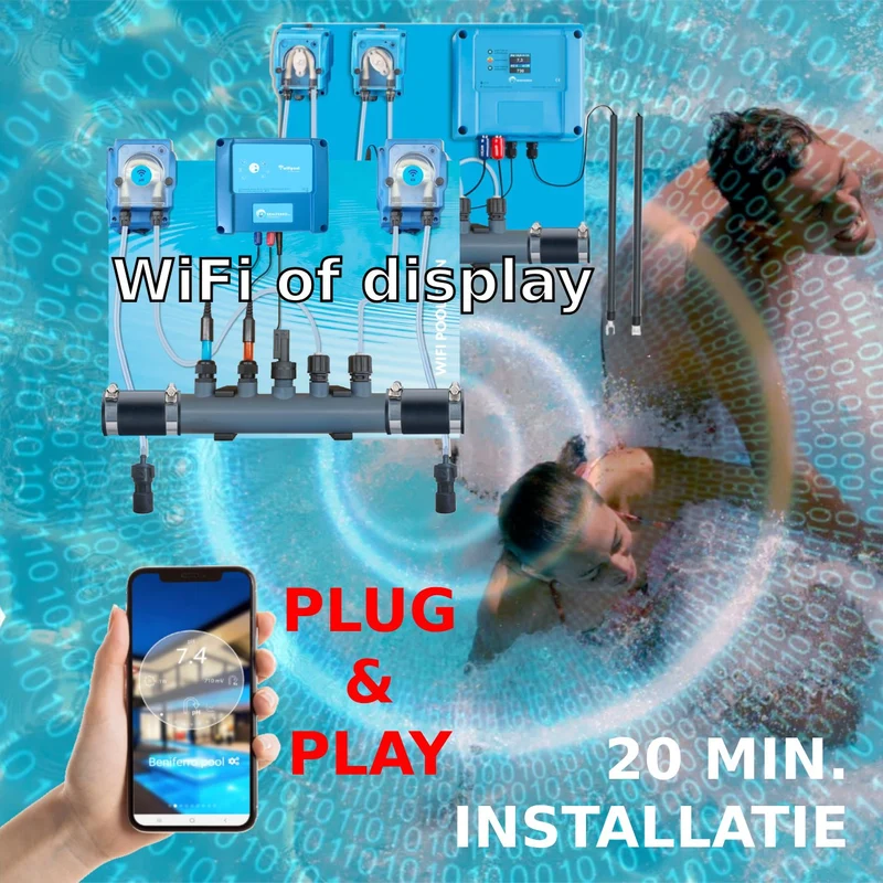 Doseur liquide avec réglage pH et Chlore - pré-monté sur plaque pour piscine de 10 à 150m³
