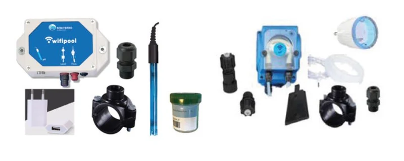 Kit Wifipool pour contrôle du pH (avec accessoires) Kit bricolage