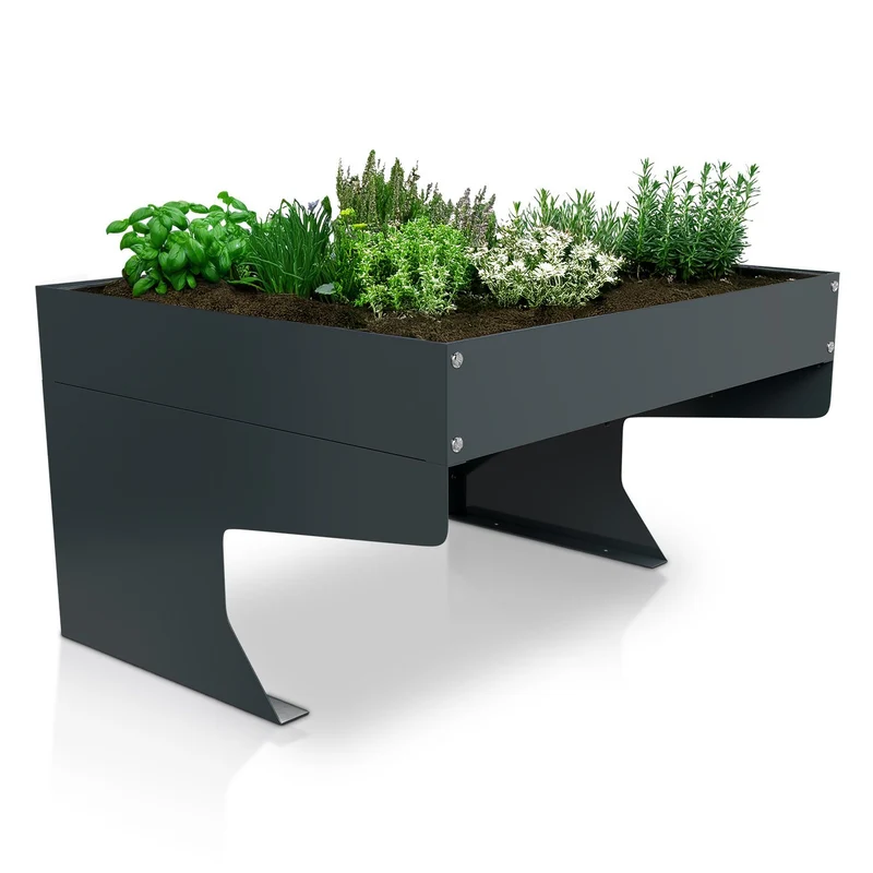 Garage pour tondeuse à gazon robotisée avec jardinière