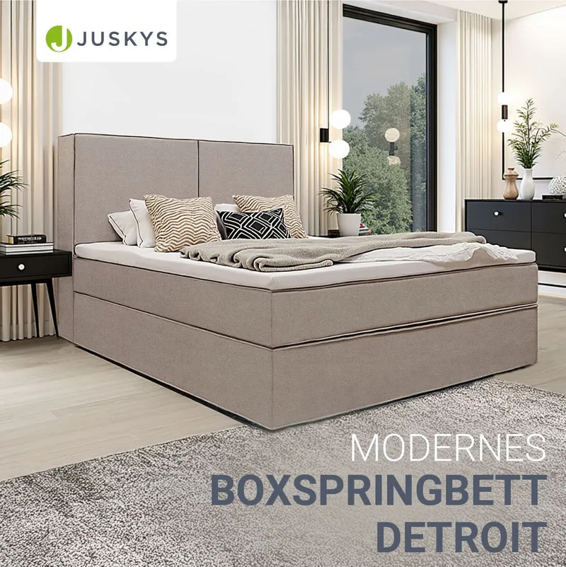 Lit boxspring Detroit – en tissu chenille
