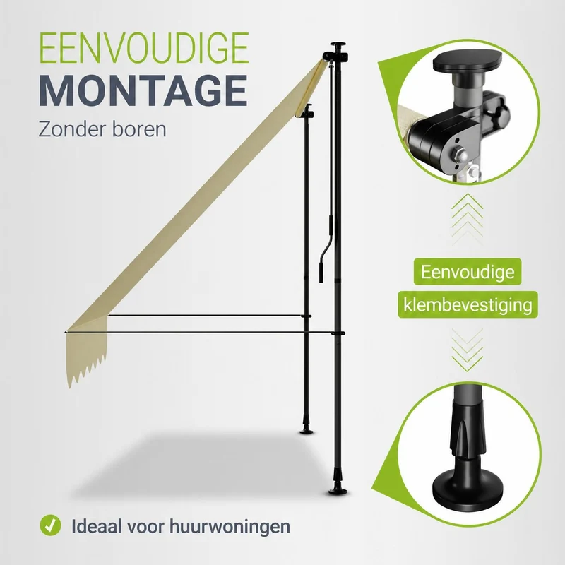 Store de balcon à pince Kapstadt – avec manivelle, jusqu'à 400 cm