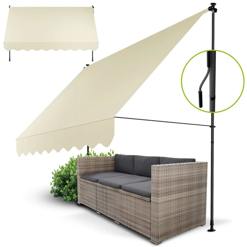 Store de balcon à pince Kapstadt – avec manivelle, jusqu'à 400 cm