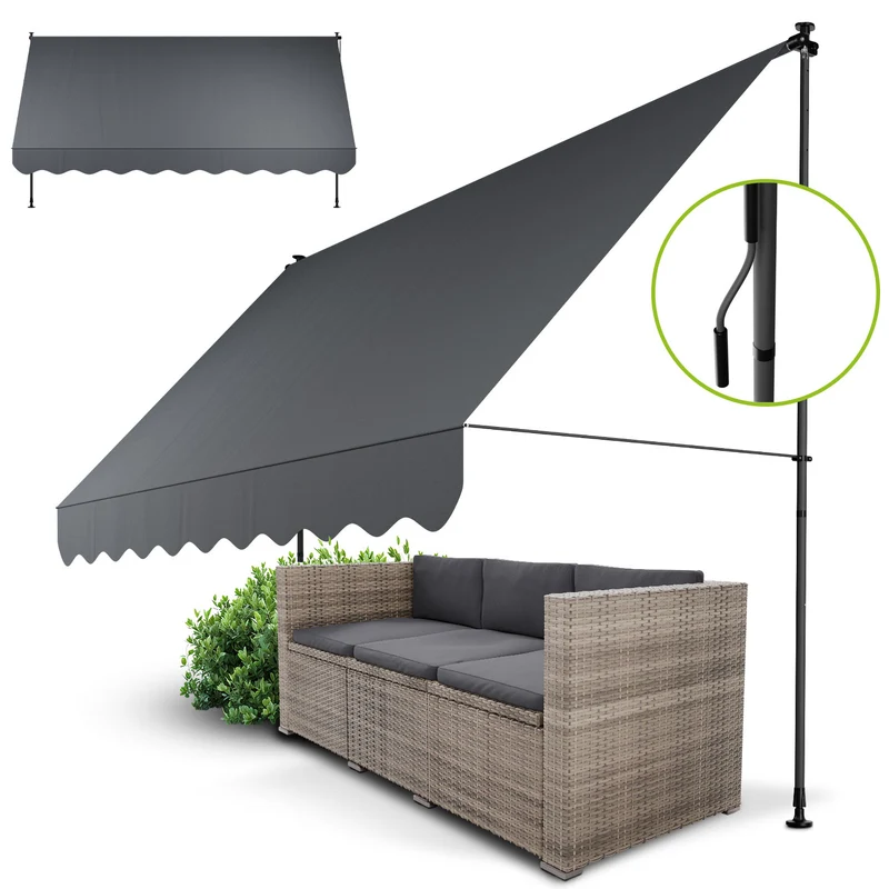 Store de balcon à pince Kapstadt – avec manivelle, jusqu'à 400 cm