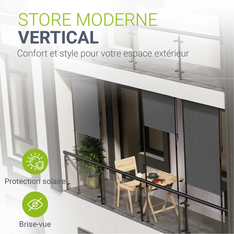Store vertical Barbados – sans perçage, 1 à 2 m