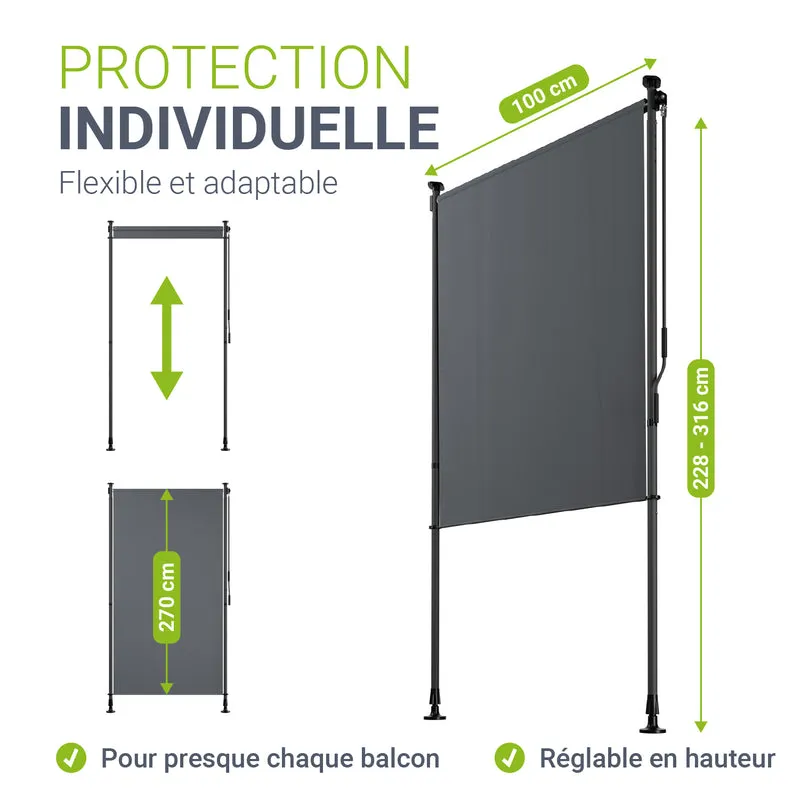 Store vertical Barbados – sans perçage, 1 à 2 m