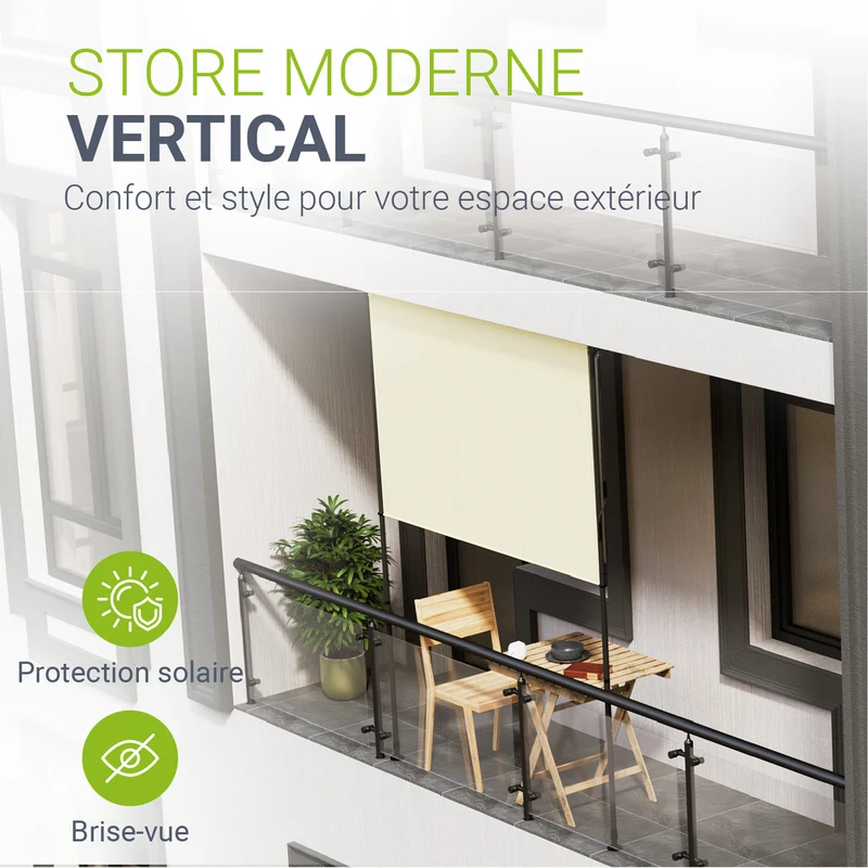 Store vertical Barbados – sans perçage, 1 à 2 m