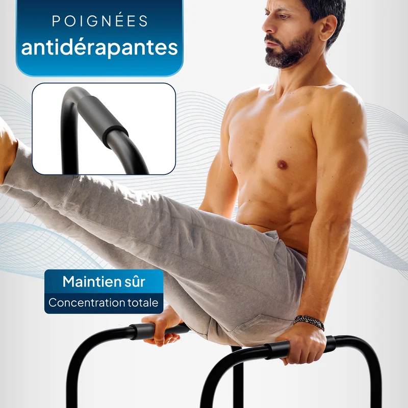 Barres de dips – réglables, jusqu'à 500 kg