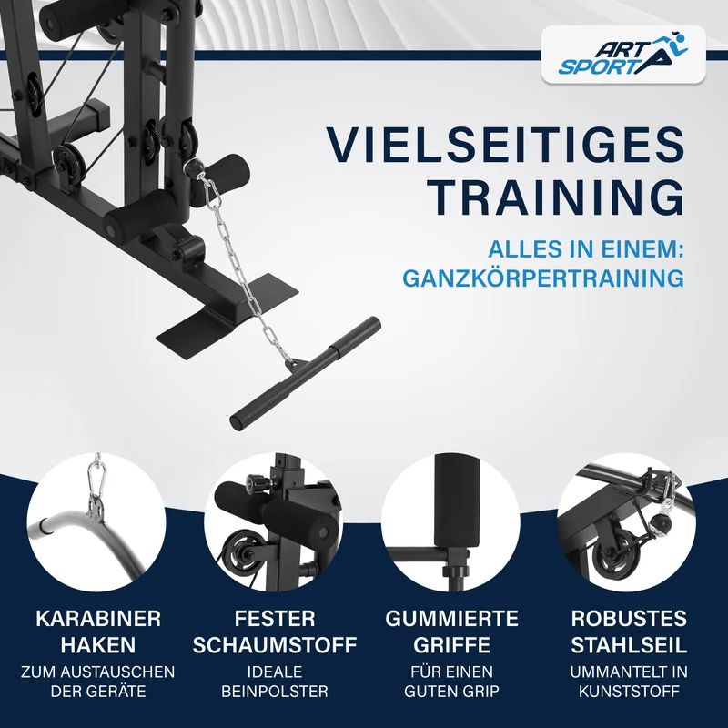 Station de musculation ProfiGym 3000 – 14 poids, 77 kg