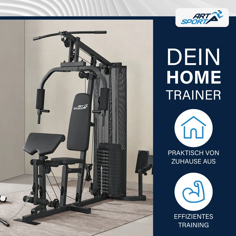 Station de musculation ProfiGym 3000 – 14 poids, 77 kg