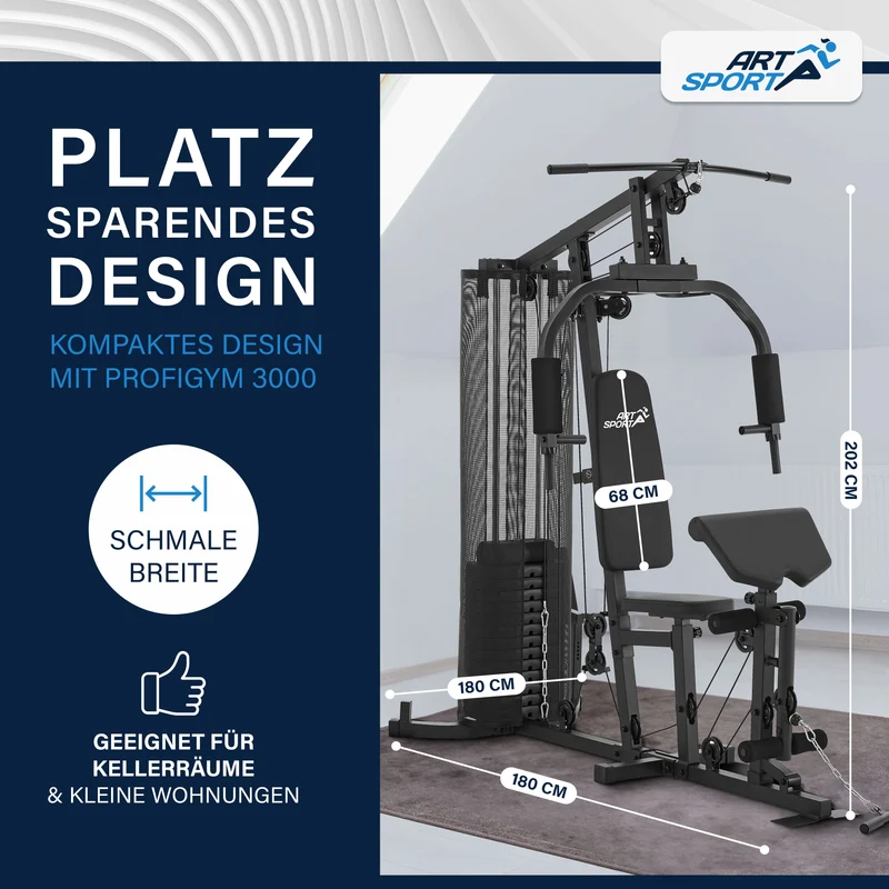Station de musculation ProfiGym 3000 – 14 poids, 77 kg