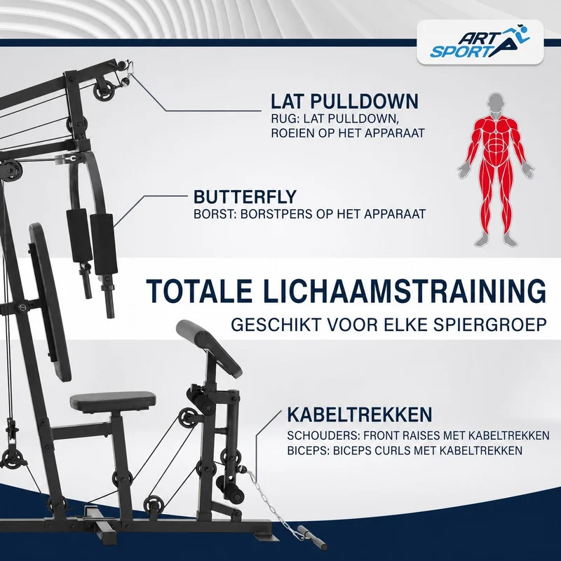 Station de musculation ProfiGym 3000 – 14 poids, 77 kg