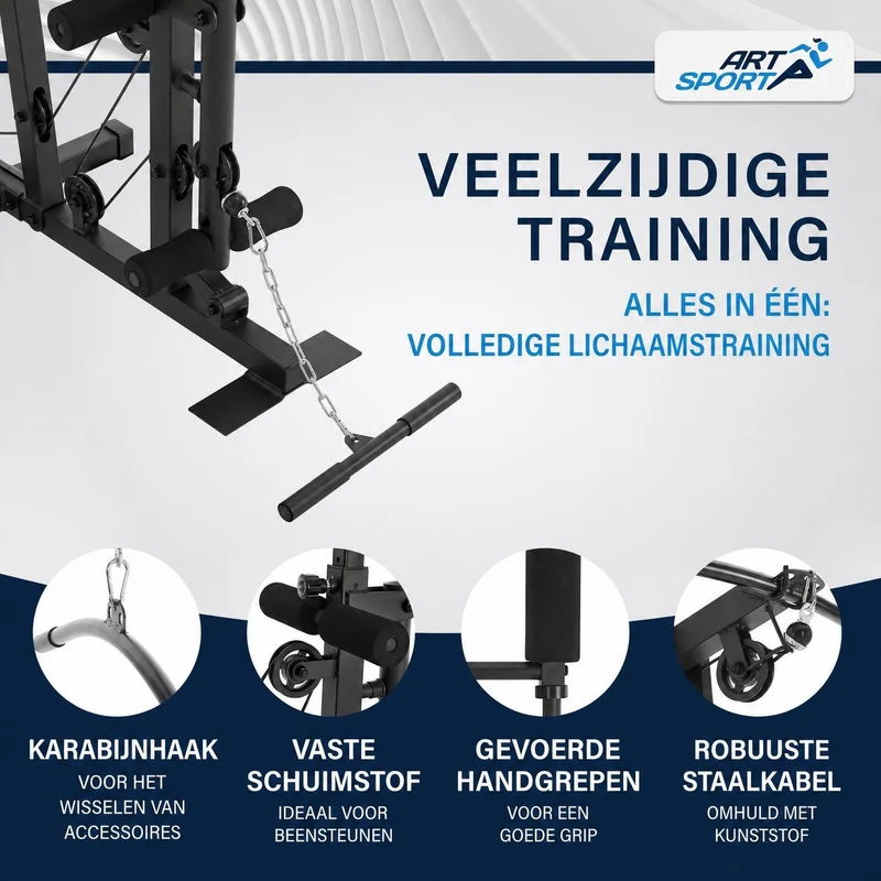 Station de musculation ProfiGym 3000 – 14 poids, 77 kg