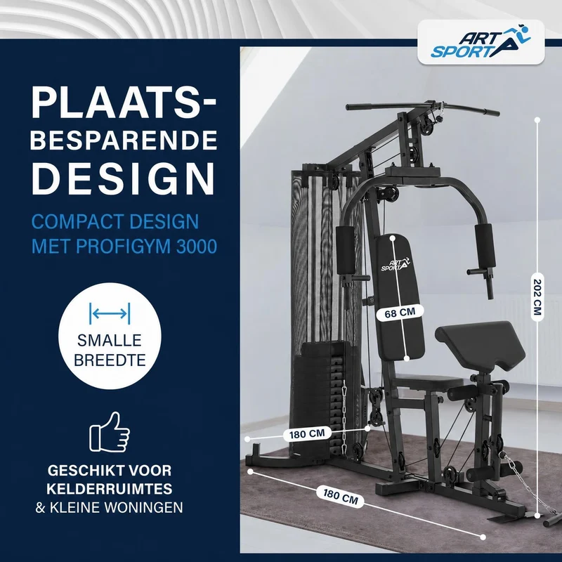 Station de musculation ProfiGym 3000 – 14 poids, 77 kg