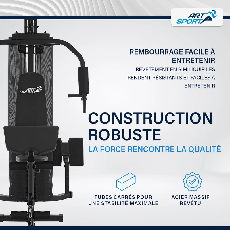 Station de musculation ProfiGym 3000 – 14 poids, 77 kg