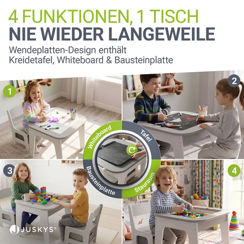 Table et chaises enfant Milou – 2 chaises et rangement