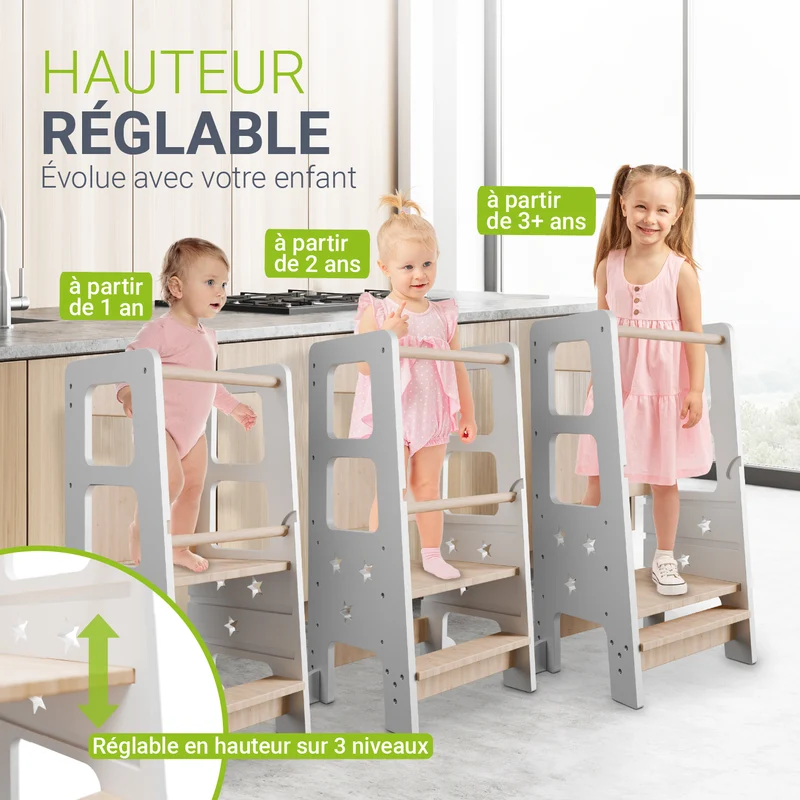 Tour d'apprentissage Henny – en bois, réglable
