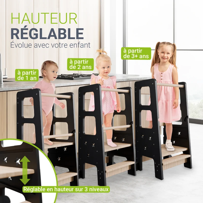 Tour d'apprentissage Henny – en bois, réglable