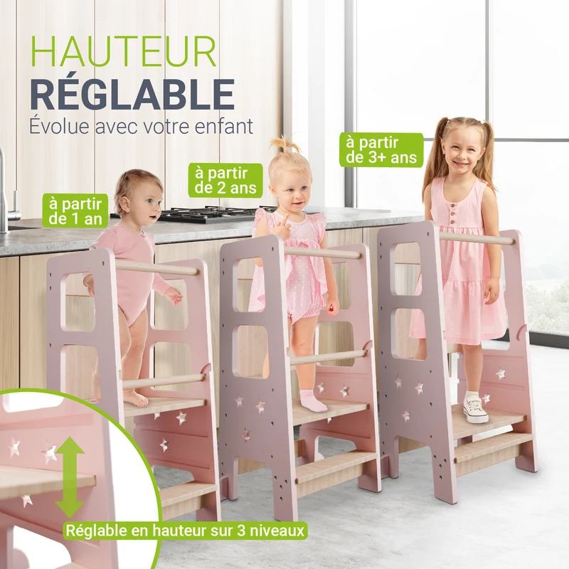 Tour d'apprentissage Henny – en bois, réglable