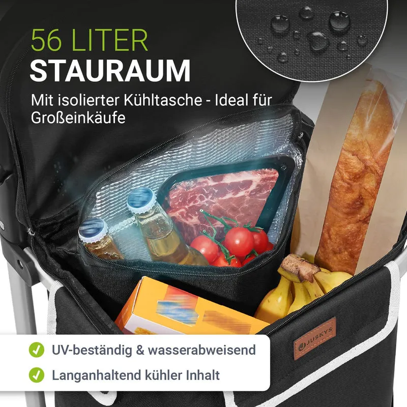 Chariot de courses 3 en 1 pliable – 56 L
