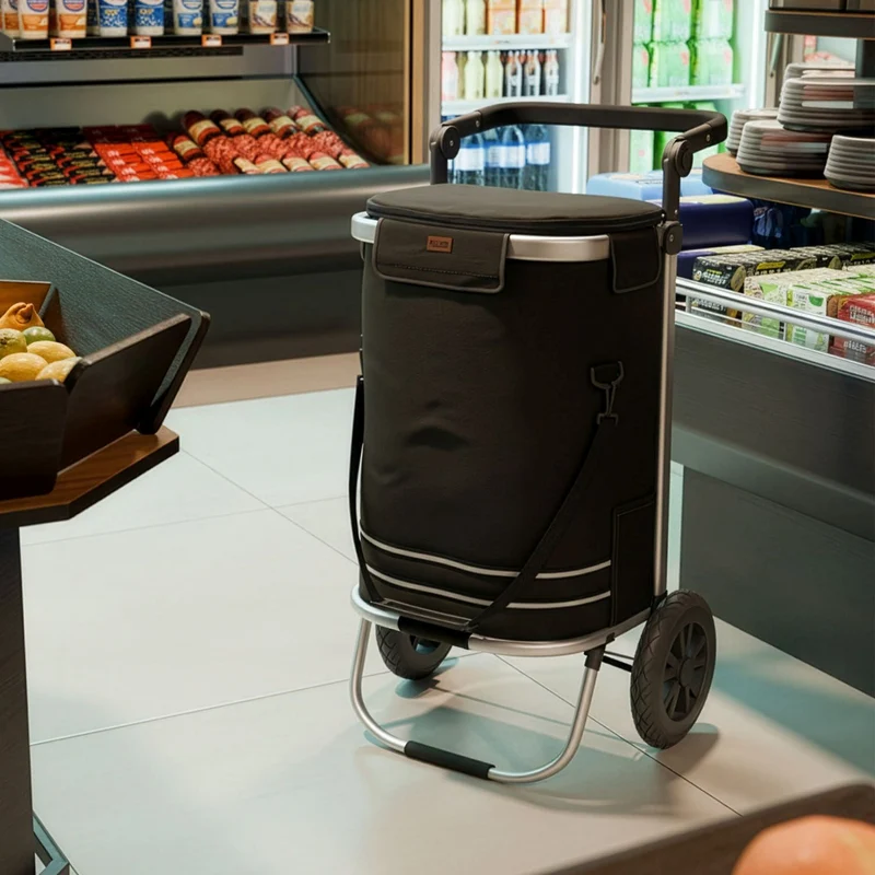 Chariot de courses 3 en 1 pliable – 56 L