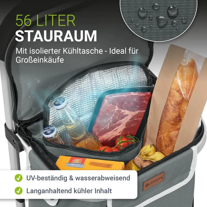 Chariot de courses 3 en 1 pliable – 56 L
