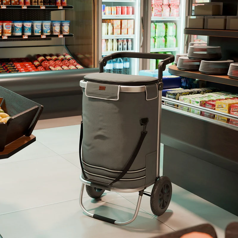 Chariot de courses 3 en 1 pliable – 56 L