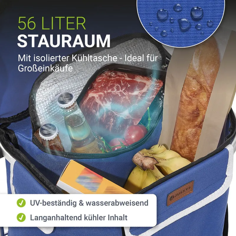 Chariot de courses 3 en 1 pliable – 56 L