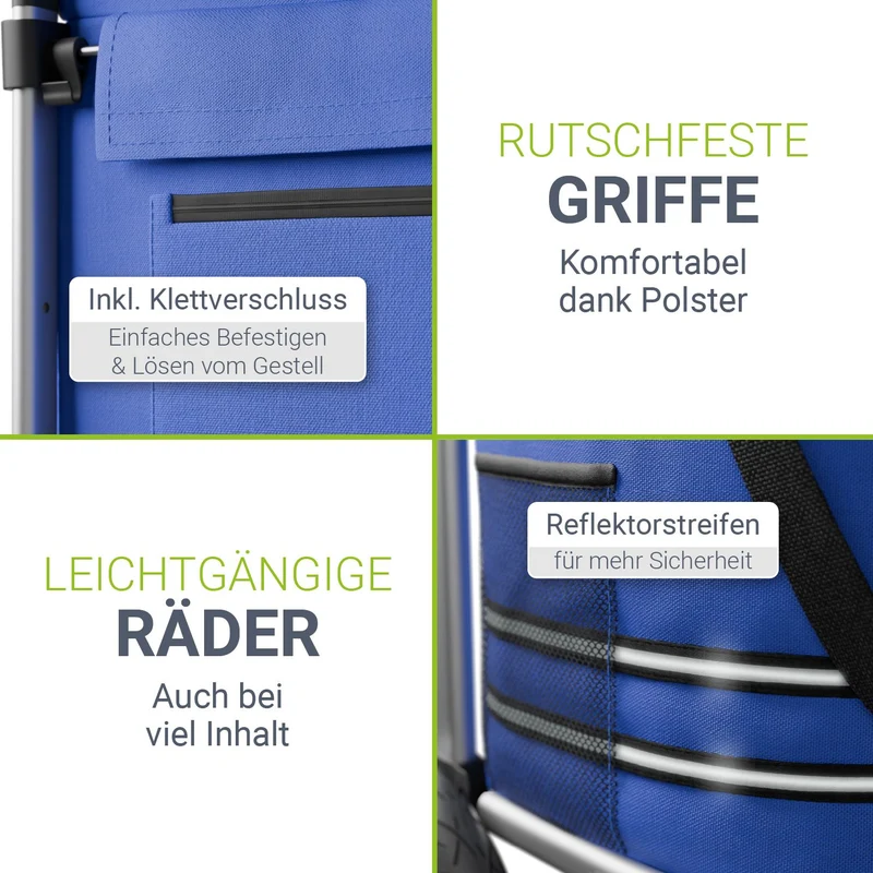 Chariot de courses 3 en 1 pliable – 56 L