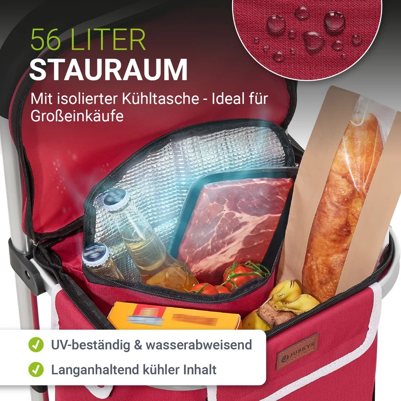 Chariot de courses 3 en 1 pliable – 56 L