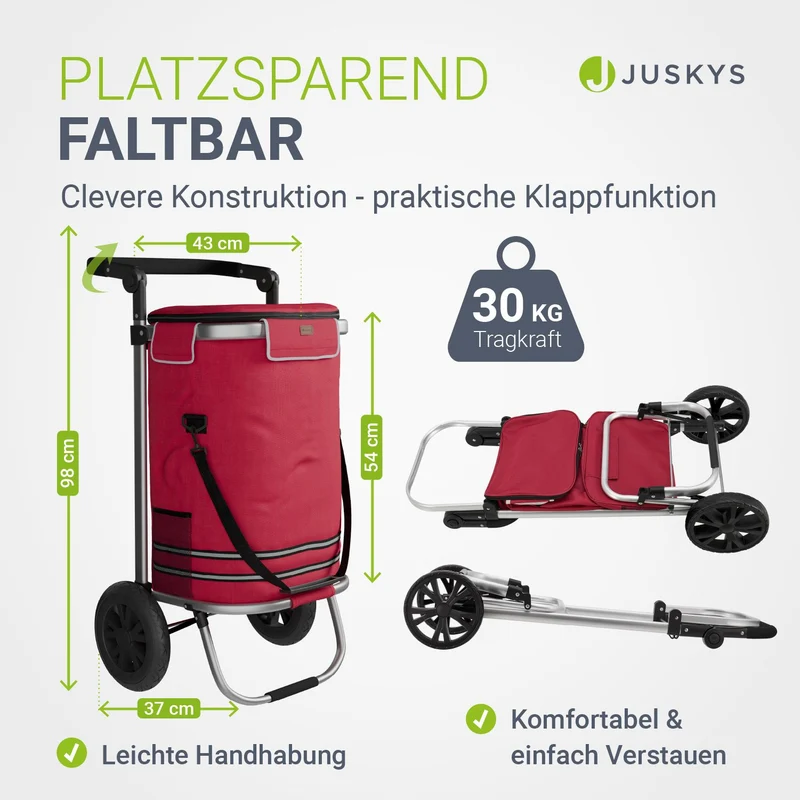 Chariot de courses 3 en 1 pliable – 56 L