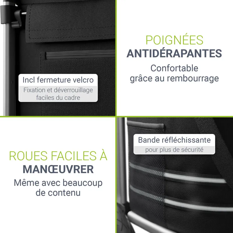 Chariot de courses 3 en 1 pliable – 56 L