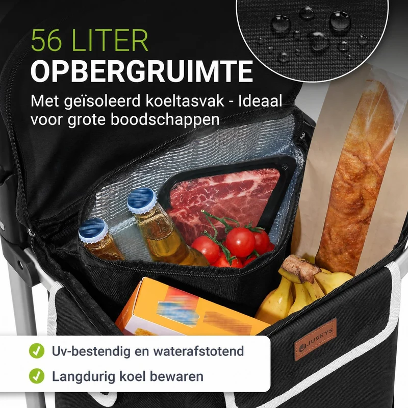 Chariot de courses 3 en 1 pliable – 56 L
