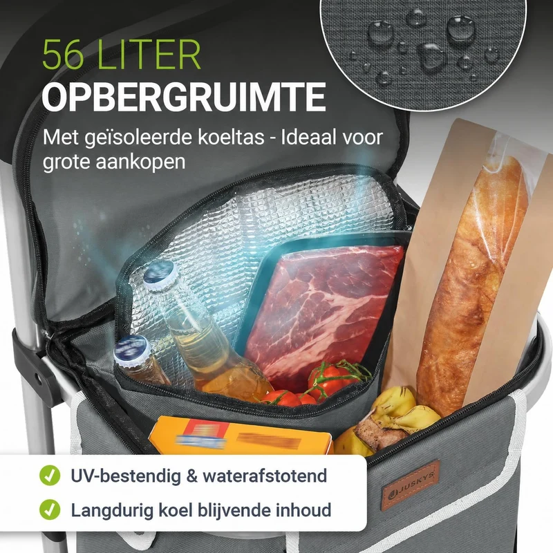 Chariot de courses 3 en 1 pliable – 56 L