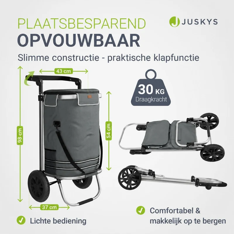 Chariot de courses 3 en 1 pliable – 56 L