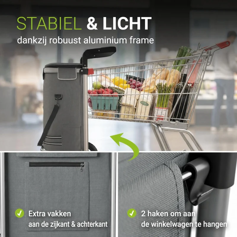 Chariot de courses 3 en 1 pliable – 56 L