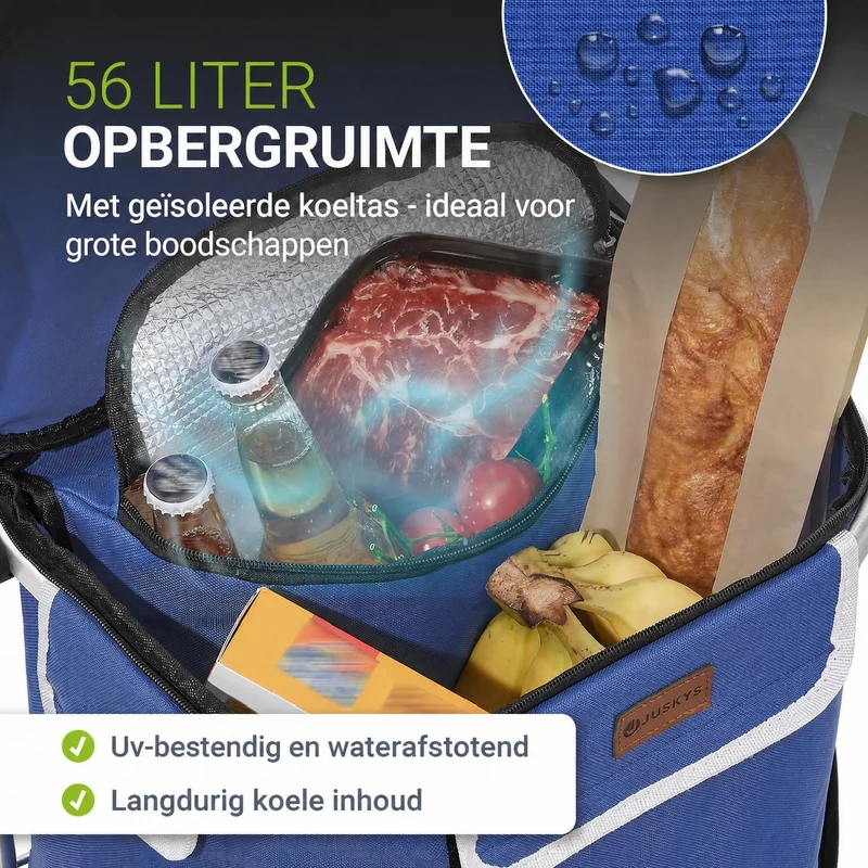 Chariot de courses 3 en 1 pliable – 56 L