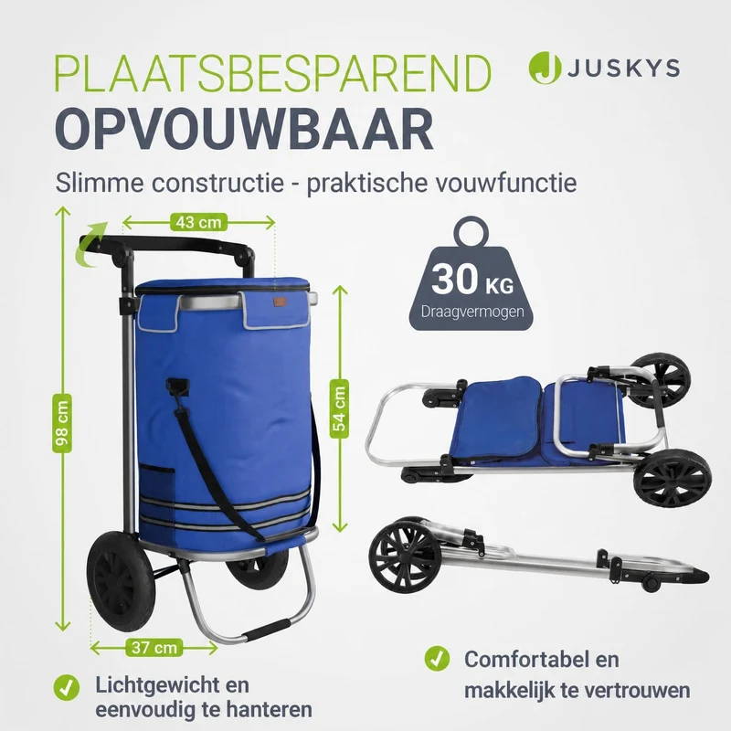 Chariot de courses 3 en 1 pliable – 56 L