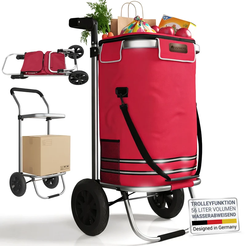 Chariot de courses 3 en 1 pliable – 56 L