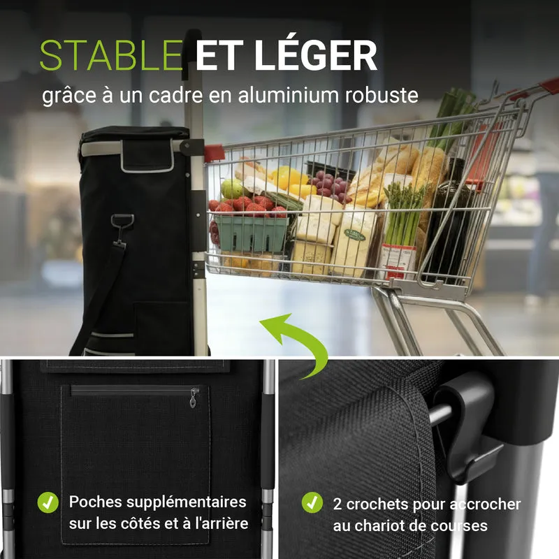 Chariot de courses monte-escalier – pliable