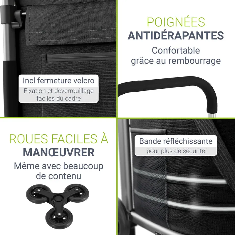 Chariot de courses monte-escalier – pliable