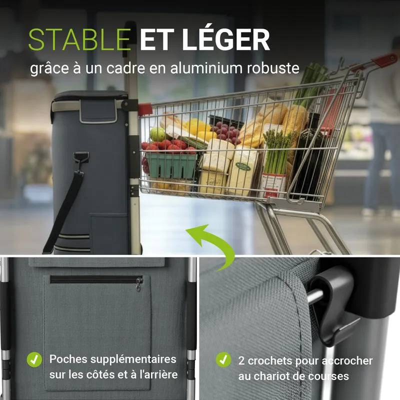Chariot de courses monte-escalier – pliable