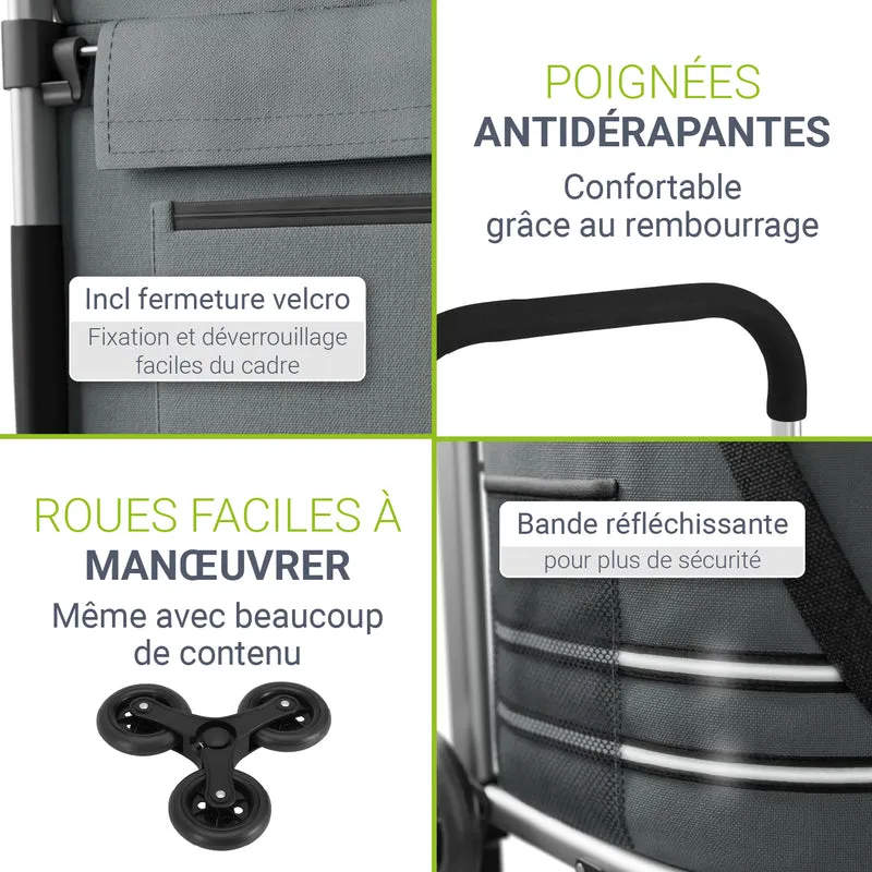Chariot de courses monte-escalier – pliable