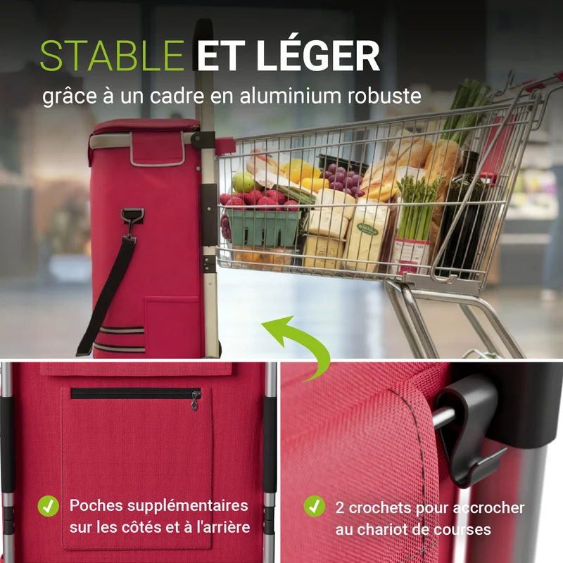 Chariot de courses monte-escalier – pliable