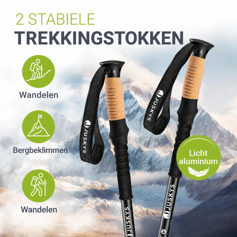 Bâtons de marche nordique réglables – avec accessoires