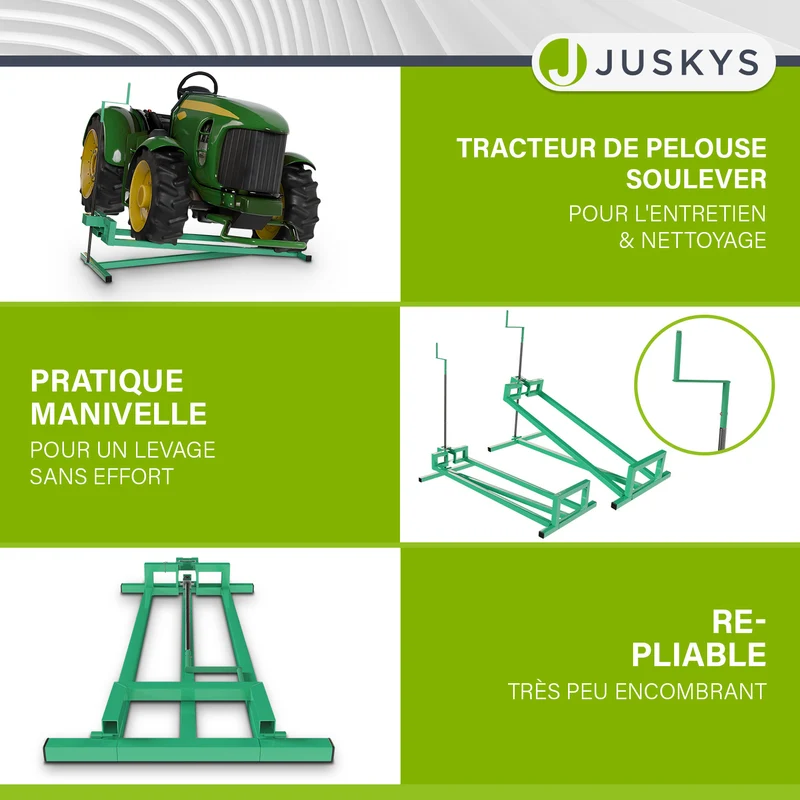Cric pour tondeuse autoportée – jusqu'à 400 kg