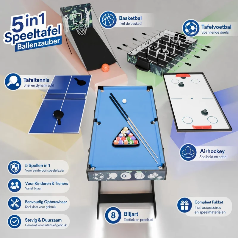 Table multi-jeux 5 en 1 Ballzauber