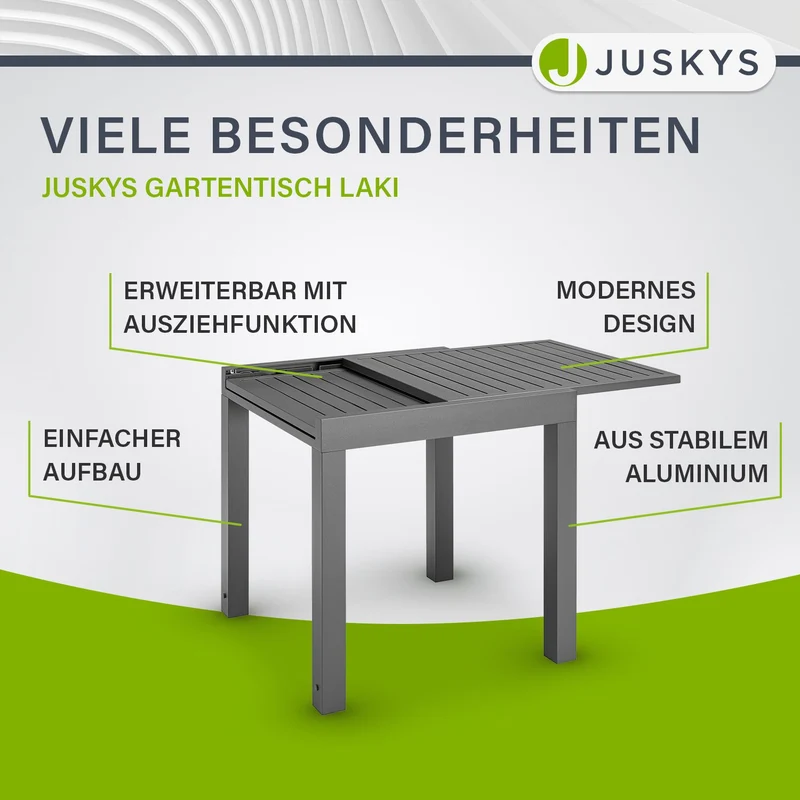 Table de jardin extensible Laki – aluminium
