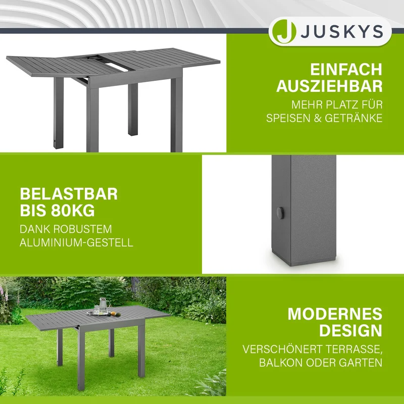 Table de jardin extensible Laki – aluminium
