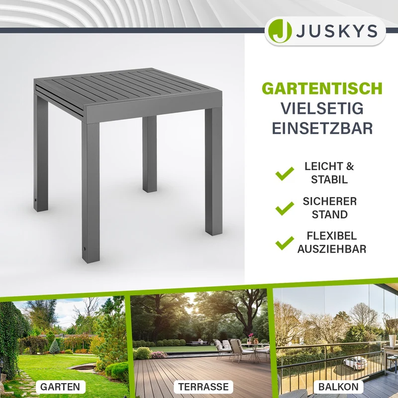 Table de jardin extensible Laki – aluminium