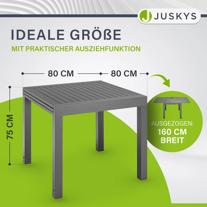 Table de jardin extensible Laki – aluminium